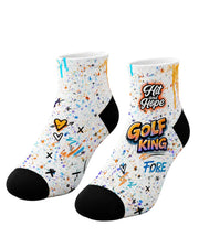 HIT AND HOPE Quarter-Socken – Graffiti Golf King White Orange
