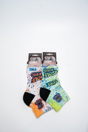HIT AND HOPE Quarter-Socken – Graffiti Golf King White Orange