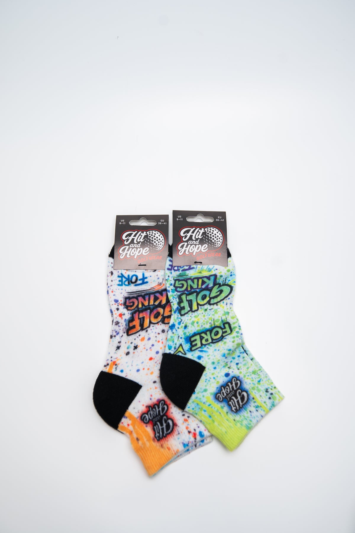 HIT AND HOPE Quarter-Socken – Graffiti Golf King White Orange