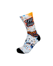 HIT AND HOPE Golfsocken – Graffiti Golf King White Orange