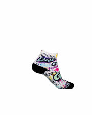 HIT AND HOPE Quarter-Socken – Graffiti Golf Queen White Pastel